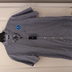 Izod Cool FX Blue/White Short Sleeve Button Down Shirt. Size Large $55